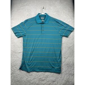 Grand Slam‎ Slim Fit Golf Polo, XL Blue Horizontal Striped Airy Preppy